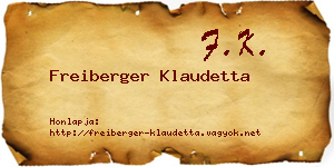 Freiberger Klaudetta névjegykártya
