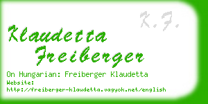 klaudetta freiberger business card